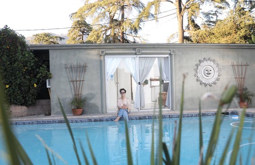 Altadena Cottage | Cozy Cabana Poolhouse-Dive from door to pool