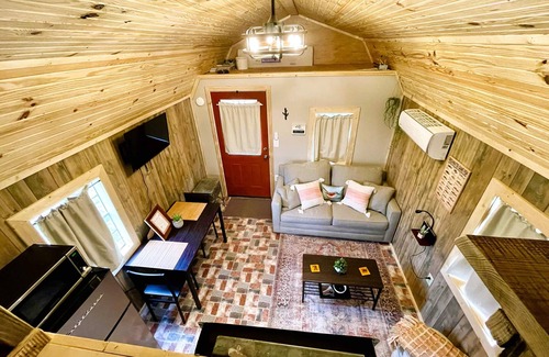 Jerusalem Cabin | Cozy cabin features features queen pullout and twin in loft. Pet friendly