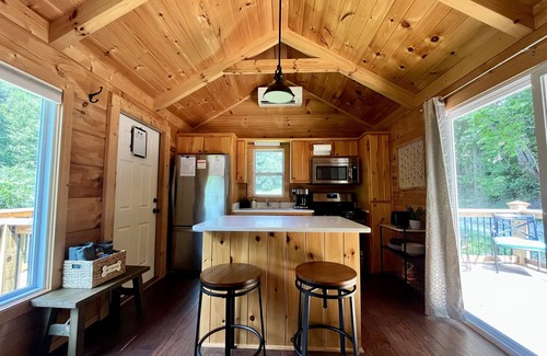 Old Fort Cabin | Cozy Cabin on 4 acres - By I-40 - King Bed - Fenced Yard - Deck - Loft - Firepit