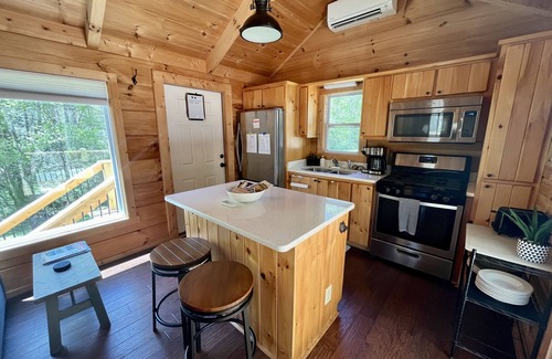 Old Fort Cabin | Cozy Cabin on 4 acres - By I-40 - King Bed - Fenced Yard - Deck - Loft - Firepit