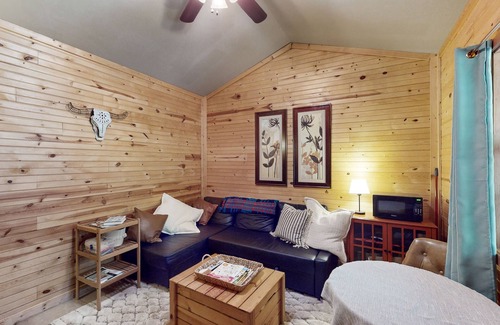 Paige Cabin | Cozy cabin w/covered porch, relaxing hammock & porch swing