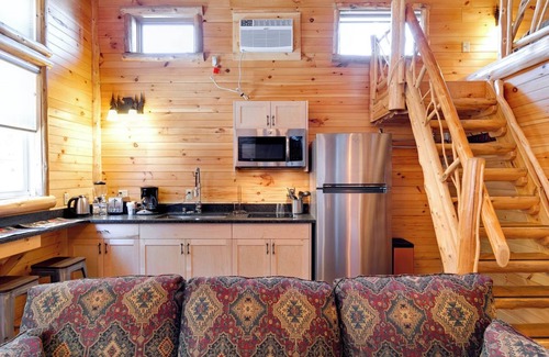 Lake Placid Cabin | Cozy Cabin with second floor loft, fireplace, campfire pits, and kitchen