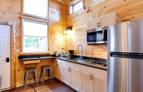 Lake Placid Cabin | Cozy Cabin with second floor loft, fireplace, campfire pits, and kitchen