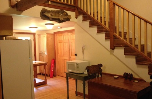 Kingfield Cabin | Cozy Camp Nestled In The Woods by the Carrabassett River, on 20 acres .