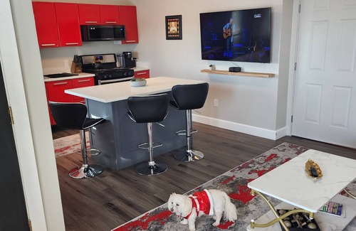 El Paso Apartment | Cozy Central, modern retreat with city night view from private balcony