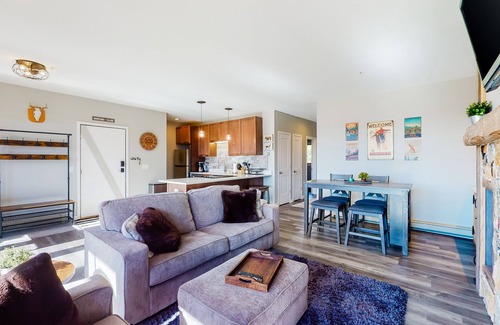 Wildernest Condo | Cozy condo with fireplace, pool, & hot tub - near trails
