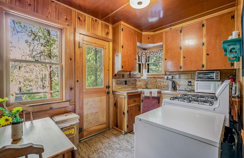 Idyllwild Cabin | Cozy dog friendly cabin w/large deck, original rock fireplace & loft bedroom