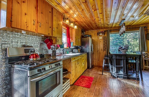 Ardenvoir Cabin | Cozy, dog-friendly woodland cottage with two decks & wood stove