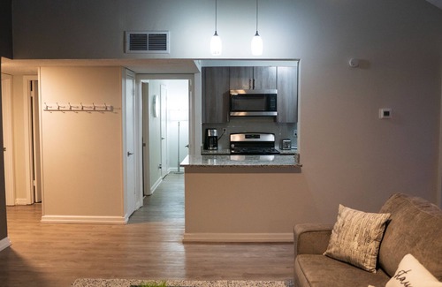 Medical District Apartment | Cozy Downtown Luxury High-Rise: Sleeps 6