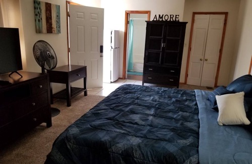 Aurora Apartment | Cozy Efficiency on South Hogan Creek w/ fireplace unit & large walk-in closet.