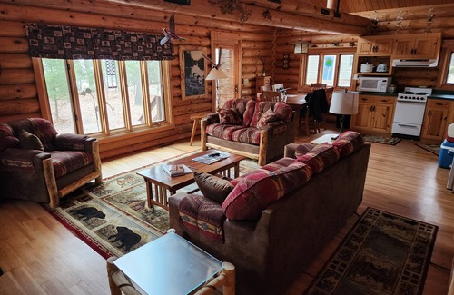 Shell Lake Cabin | cozy lake house, full log cabin on beautiful shell lake, w/wonderful loft.
