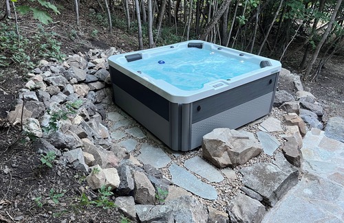 Snowbird Cabin | Cozy log cabin secluded in a mountain forest with hot tub, sauna, private patio.