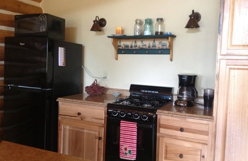 Salmon Cabin | Cozy log cabin set along Jesse creek within walking distance to downtown Salmon