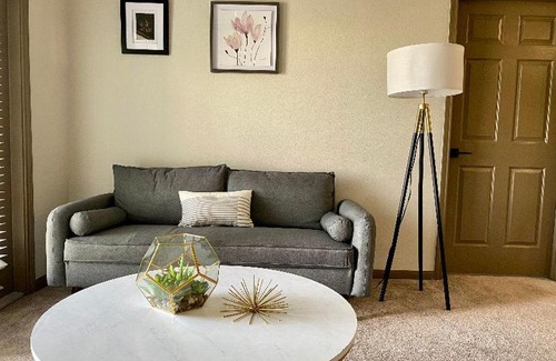 South Main Apartment | Cozy Modern Apartment with patio and pool.