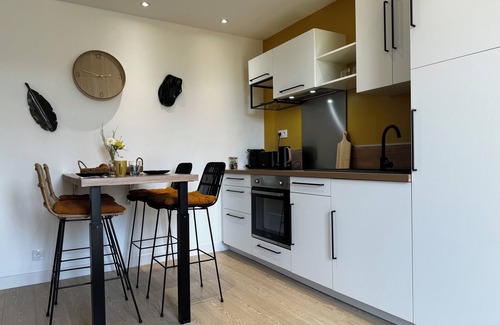 Centre Ville Apartment | Cozy Niort Yellow Pink 2-room apartment with balcony