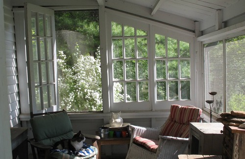 Saugerties House | Cozy, quiet, stream-side 1850s farmhouse with meadow, garden and mountain views