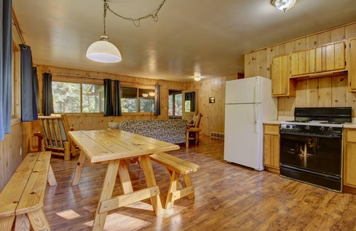 Lac du Flambeau Cabin | Cozy, quiet, Wisconsin Northwoods Lakeside Cabin w/private dock. Pet friendly