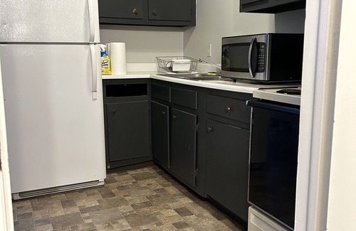 Byesville Apartment | Cozy rustic 1 bedroom apartment perfect for pets with big grassy side yard!
