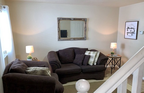 Chubbuck House | Cozy townhouse—centrally located w/ garage!