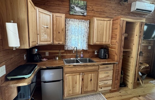 Walland Cabin | Cozy Treehouse in Walland. Queen bed, walk in shower, privacy, hot tub!