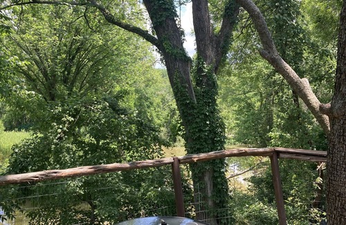 Willis House | Cozy Treehouse on Lake Conroe w/large nest deck with a creek view