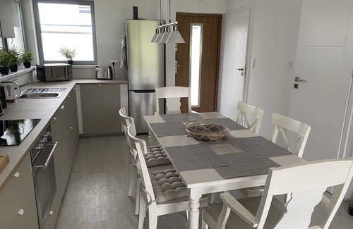 Trzesacz House | Cozy vacation home 600 m from the Baltic Sea with fireplace and sauna
