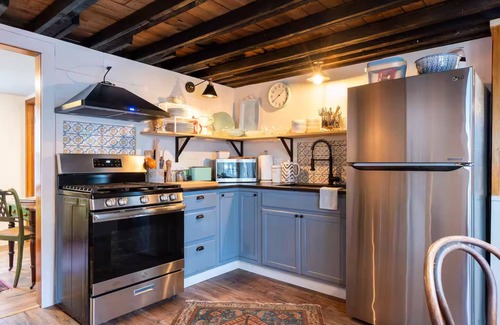 Coxsackie House | Creekside farmhouse w/fireplace & hot tub