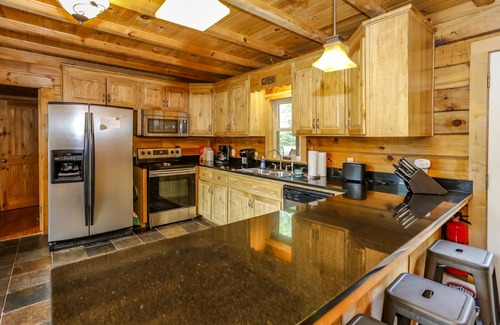 Lake Lure Cabin | Custom log cabin with year-round views! HOT TUB & Gameroom!