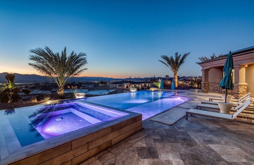 Lake Havasu City House | Custom Luxury 4 master suite home with cabana, large pool and twin 60’ RV bays!