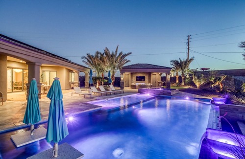 Lake Havasu City House | Custom Luxury 4 master suite home with cabana, large pool and twin 60’ RV bays!