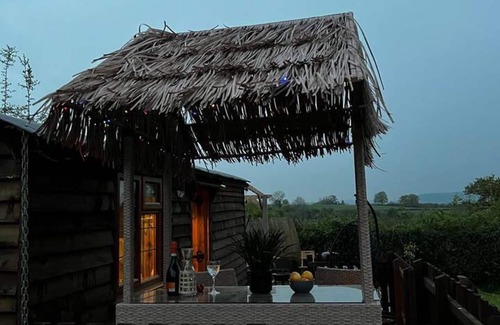 Kington Cabin | Cute and Cosy Shepard hut With Wood Fuel hot tub