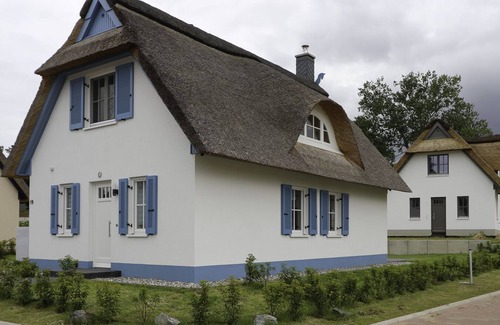 Stove House | Das Reetgedeckte Ferienhaus Seeschwalbe mit Blick auf die Historische Windmühle in Stove, ist ein Traumhaftes Urlaubsdomizil