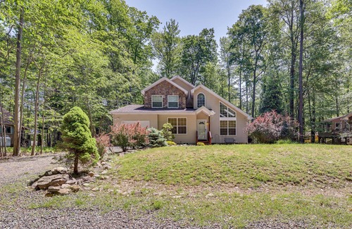 Locust Lake Village House | Deck & Screened Porch: Pocono Lake Vacation Rental