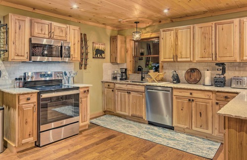 Skyland Cabin | Deck & Views: Hendersonville Cabin, Roads Are Open