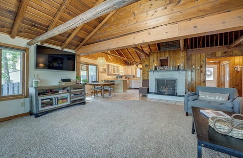 Delton Cabin | Delton Oasis Retreat w/Lake Views & Deck!