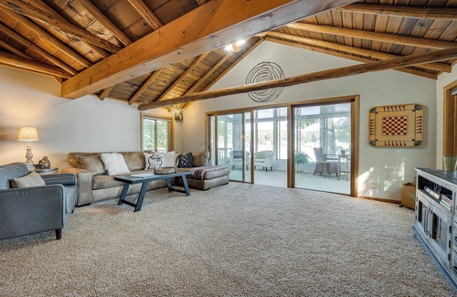 Delton Cabin | Delton Oasis Retreat w/Lake Views & Deck!
