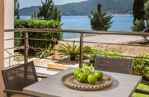 Karavomylos Villa | Deluxe Kefalonia Apartment | Apartment Crocus | 1 Bedroom | Shared Pool | Sea.