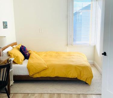 Harrison House | Designer cozy 1 private bedroom w full bath & yard 20 min to nyc