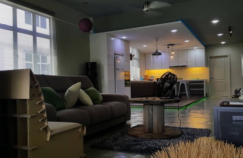 Klang Sentral Apartment | designer cozy spacious kitchen and living hall apartment