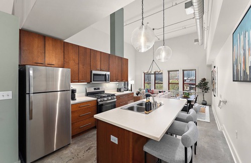 Cultural District Apartment | Designer Loft Penthouse in the Heart of Downtown. Parking Included!