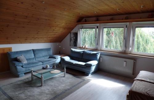 Steinwenden Apartment | DG Wohn-Schlafraum mit Bad