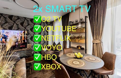 Brno-stred Apartment | DH Private Flowers Terrace and Sauna Luxury Apartment 2kk, 2x SmartTV-NETFLIX, Free Parking, Gym