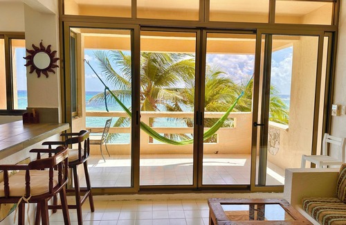 Akumal Condo | Direct Oceanfront, Corner Balcony Panoramic View of Beach, Half Moon Bay, Akumal