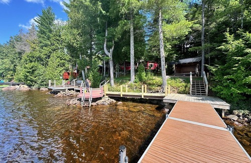 Lyon Mountain Cabin | Direct waterfront overlooking forever wild forest on a hidden dead end street