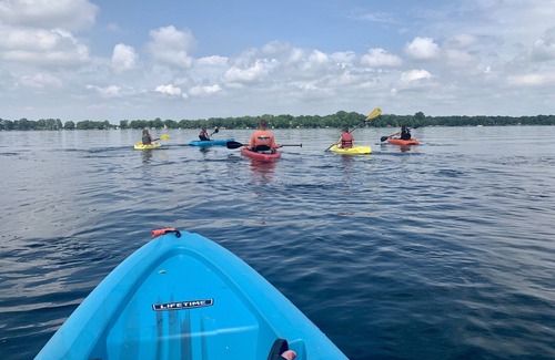 Elysian Township House | Discounted Rates! Lakefront Lodge- fish, kayak, swim, sauna, pet friendly.