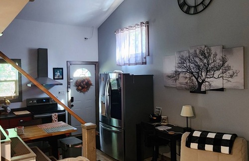 Galesburg Apartment | Discover your perfect escape in this beautifully designed loft apartment.