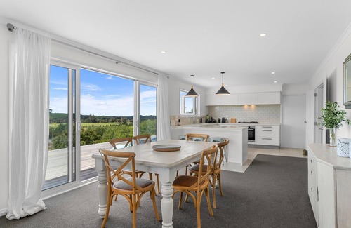 Mangawhai House | Divinity Olives - Large, stylish, sunny holiday home in a beautiful rural setting