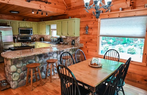 Morganton Cabin | Dog-friendly Blue Ridge getaway with hot tub, game room & mountain charm