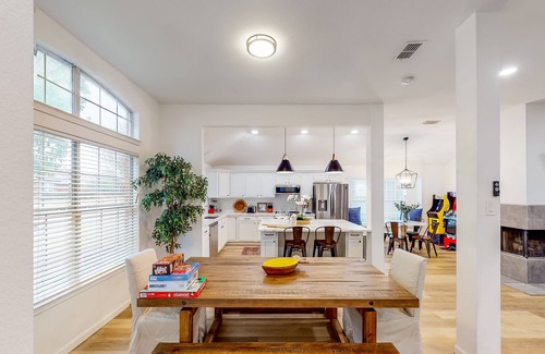 The Colony House | Dog-friendly brick home near golf with pool, central AC, & washer/dryer