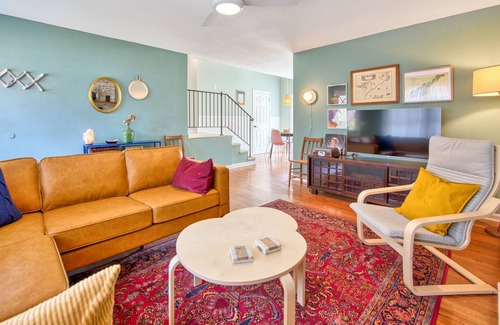 Fletcher House | Dog-friendly, colorful mountain home with enclosed yard, firepit & EV charge